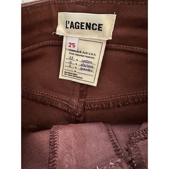 NWOT $275 L'agence Monique High Rise Skinny Jeans In Cinnamon Coated Size 25 - Picture 9 of 9